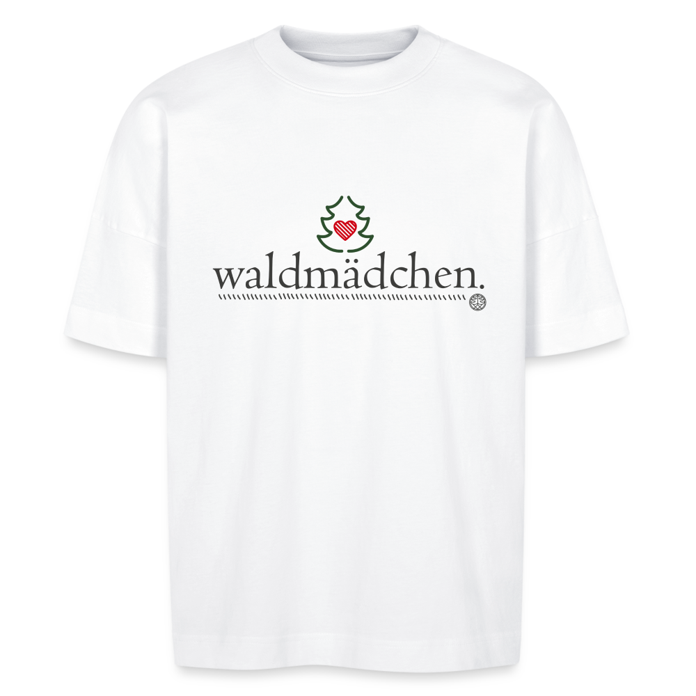 WALD MARKE Oversize Bio-T-Shirt mit Waldmädchen Schriftzug