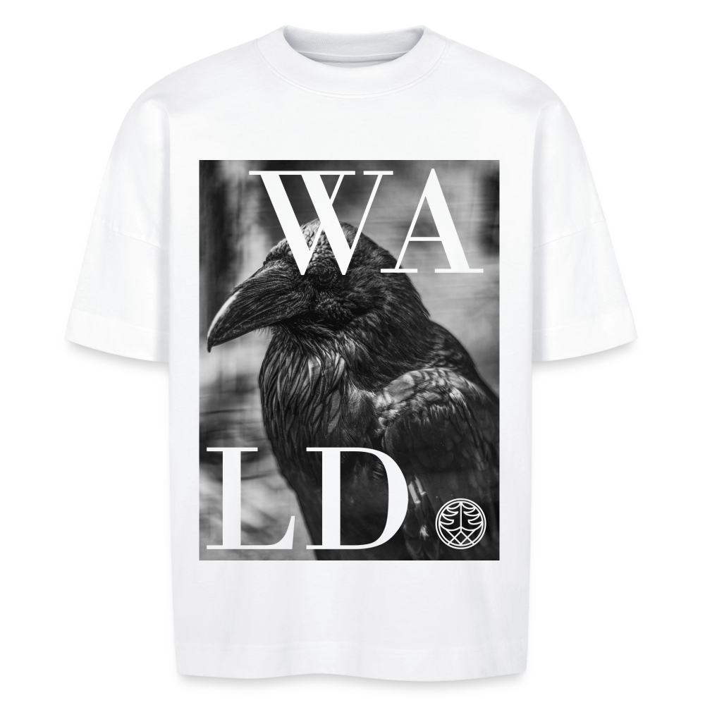 WALD MARKE Oversize Bio-T-Shirt mit Waldtier Kolkrabe Motiv