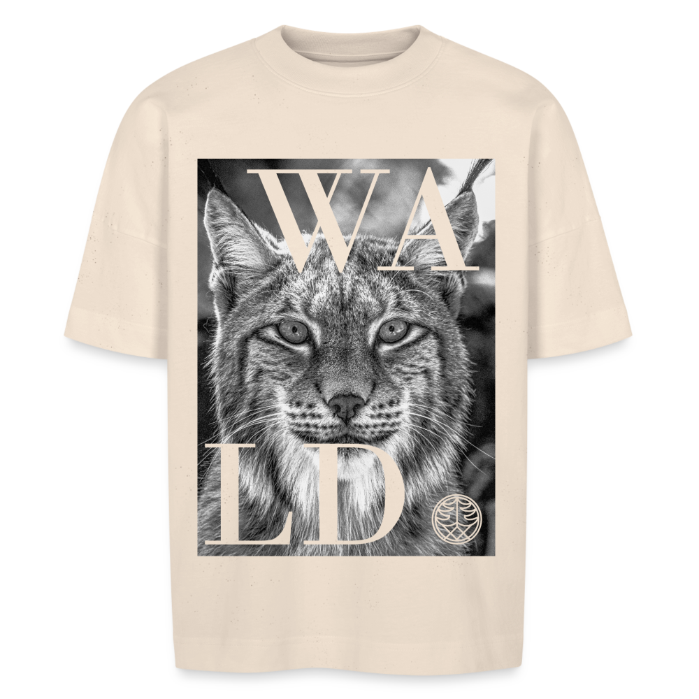 WALD MARKE Oversize Bio-T-Shirt mit Waldtier Luchs Motiv